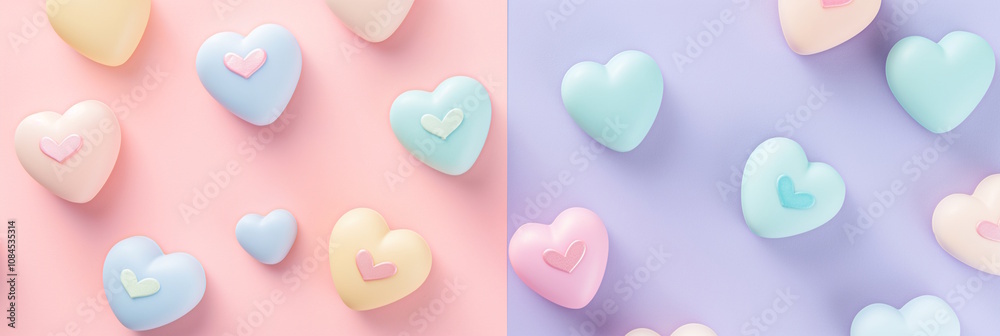 Pastel-colored heart-shaped soap with simple design, concept of relaxation and love Pastel-colored heart-shaped soap with simple design, concept of relaxation and love