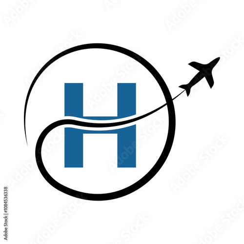 Travel Logo combine with letter H vector template