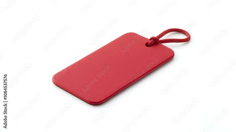 Fototapeta premium red blank label tag on white