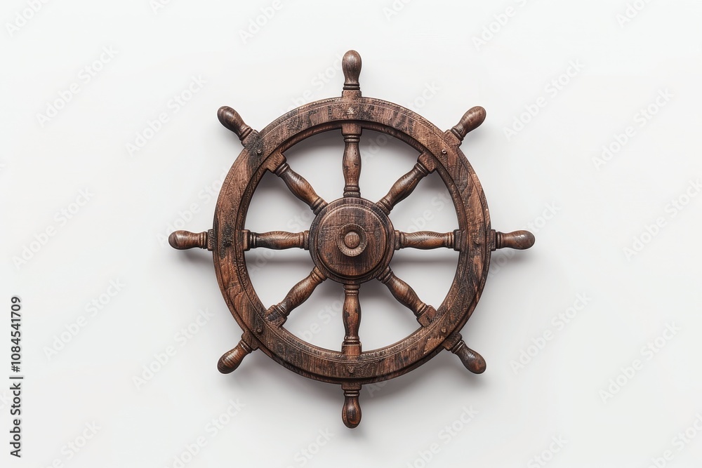 Obraz premium Nautical Ship's Wheel Isolated