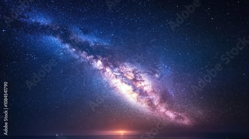 Colorful of fireworks display on milkyway in night sky background.