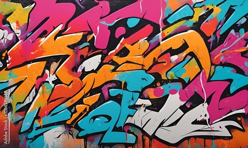Wallpaper Mural Vibrant Graffiti Wall Texture with bold, colorful strokes and splashes Torontodigital.ca