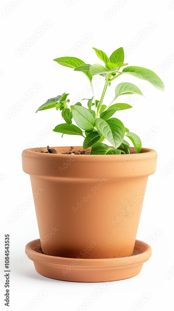Fototapeta premium Minimalistic Houseplant on White