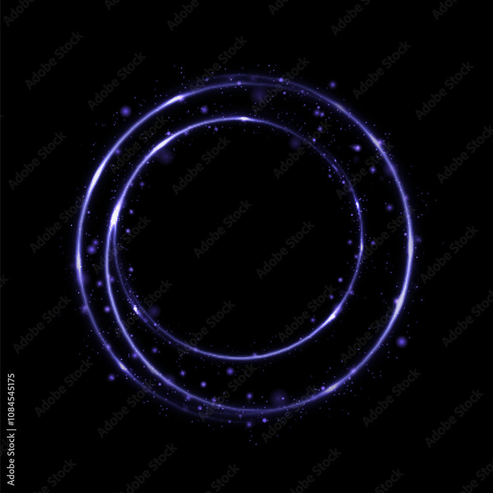 Shiny blue glowing sparkling spiral with magical vector effect of magical sparkling dust particles. Glow effect for game interface design. Shiny blue glowing sparkling spiral with magical vector effect of magical sparkling dust particles. Glow effect for game interface design.