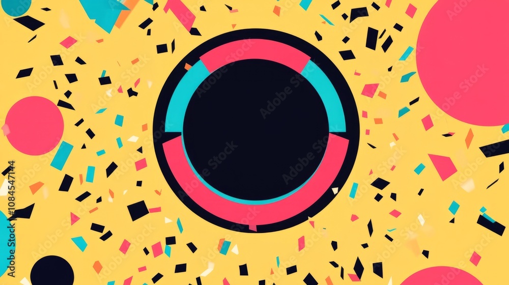 Fototapeta premium background with frame colourful circle like tag