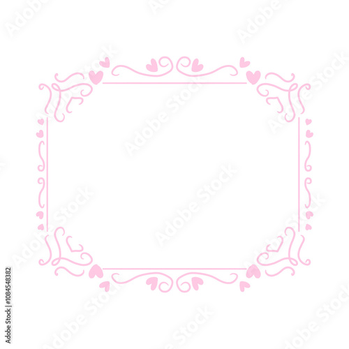 pink frame with hearts