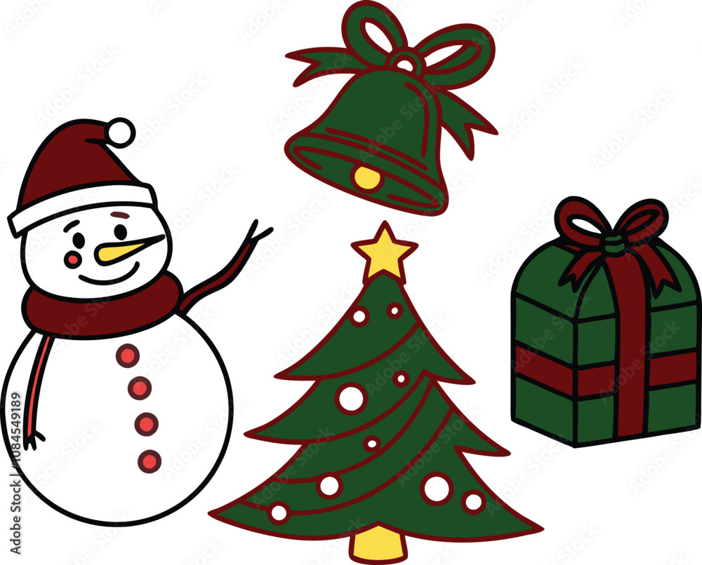 set of Christmas and New Year icons on white.on white.eps set of Christmas and New Year icons on white.on white.eps