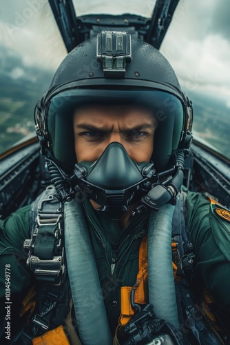 A fighter pilot prepares for takeoff while seated in the cockpit during a clo...