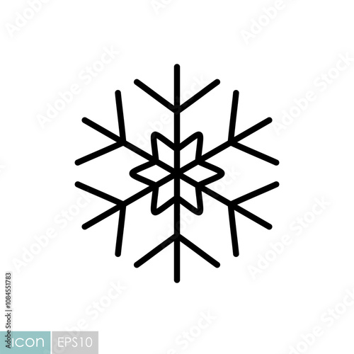 Snowflakes vector icon. Winter sign