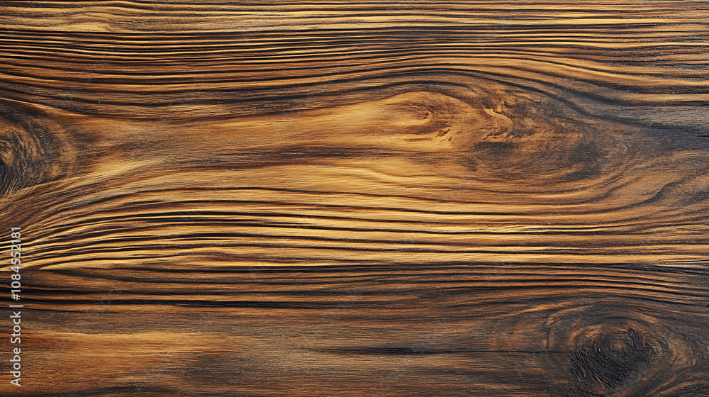 Fototapeta premium A wooden surface rendered in coffee brown, suitable for backgrounds or floor wall cladding