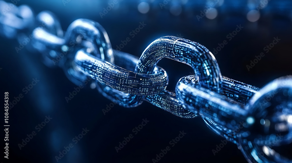 Blockchain Concept with Abstract Networking Background