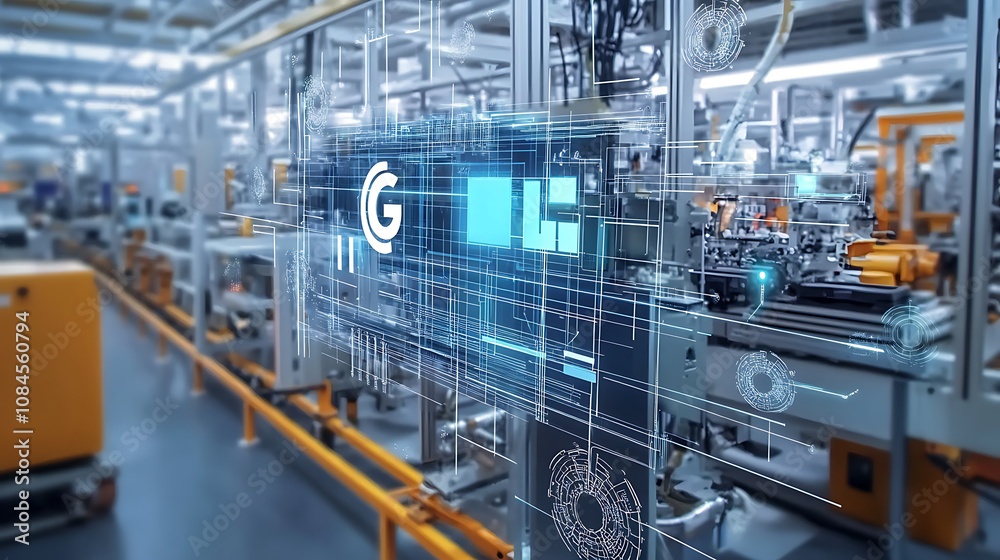 Industrial factory showcasing 5G connection technology for high-speed wifi internet, enhancing manufacturing efficiency and automation process management for smart factories Industrial factory showcasing 5G connection technology for high-speed wifi internet, enhancing manufacturing efficiency and automation process management for smart factories