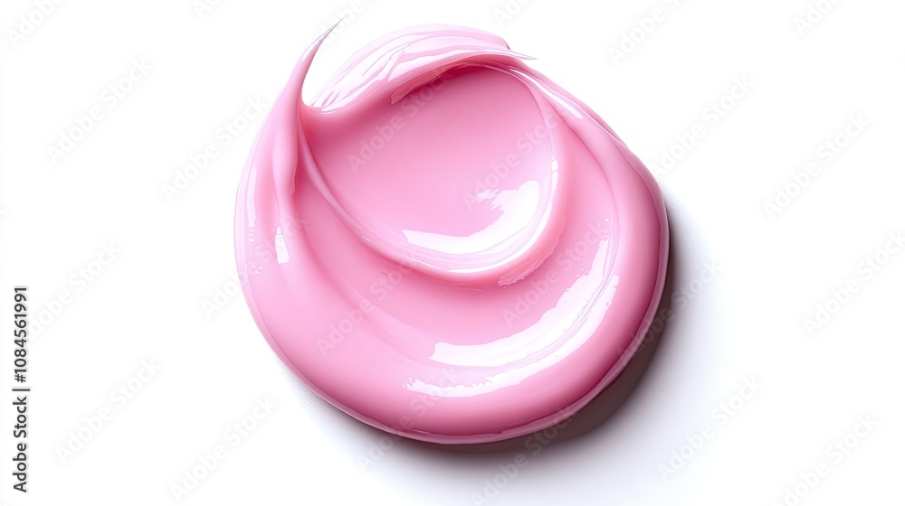 Photo of smooth pink cream texture on white background. Suitable for skin care, beauty products. Photo of smooth pink cream texture on white background. Suitable for skin care, beauty products.