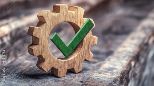 Image of a green check mark representing quality assurance in business and industry for inspirational themes.