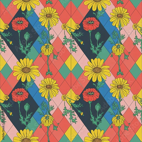 seamless pattern with flowers