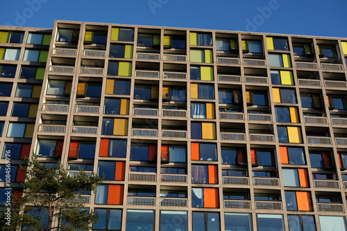 Park Hill Flats close up, Sheffield, UK