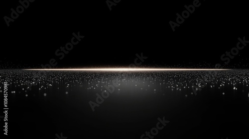 Futuristic digital horizon with faint glowing data points in a dark landscape