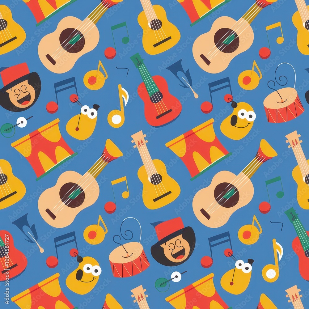 Obraz premium seamless pattern with icons cartoon