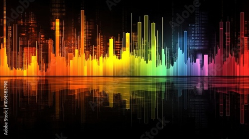 Candlestick Charts on a Dark Background, Representing Stock Market Trends