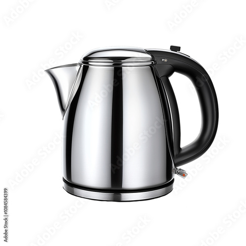 modern kitchen kettle in grey color, isolated on a transparent background.. PNG. 