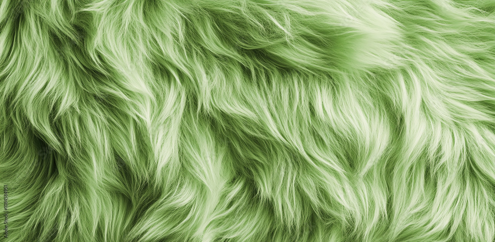 Obraz premium Soft, pale green fur with a wavy texture