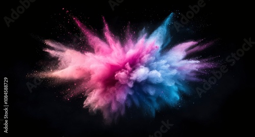 Colorful powder explosion creates vibrant clouds in the air during a celebration