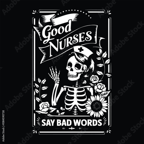 Good nurses say bad words eps, Nurse tarot card, Nurse life, Nurse life mode vector