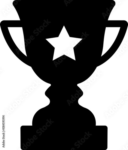 Trophy cup award icon in flat. vector for apps or website logo Winner sport championship ceremony label, first place prize, victory sign icon design isolated on transparent background