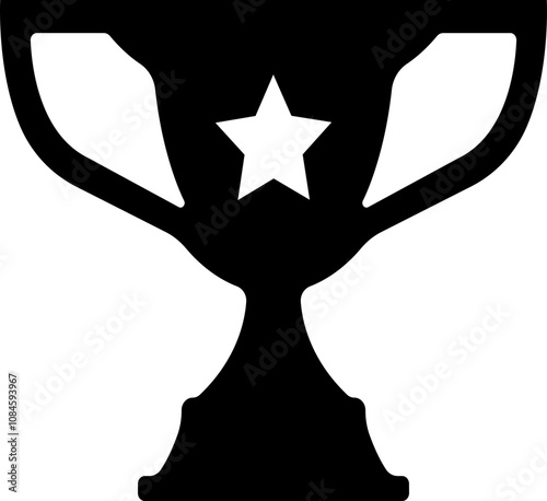 Trophy cup award icon in flat. vector for apps or website logo Winner sport championship ceremony label, first place prize, victory sign icon design isolated on transparent background