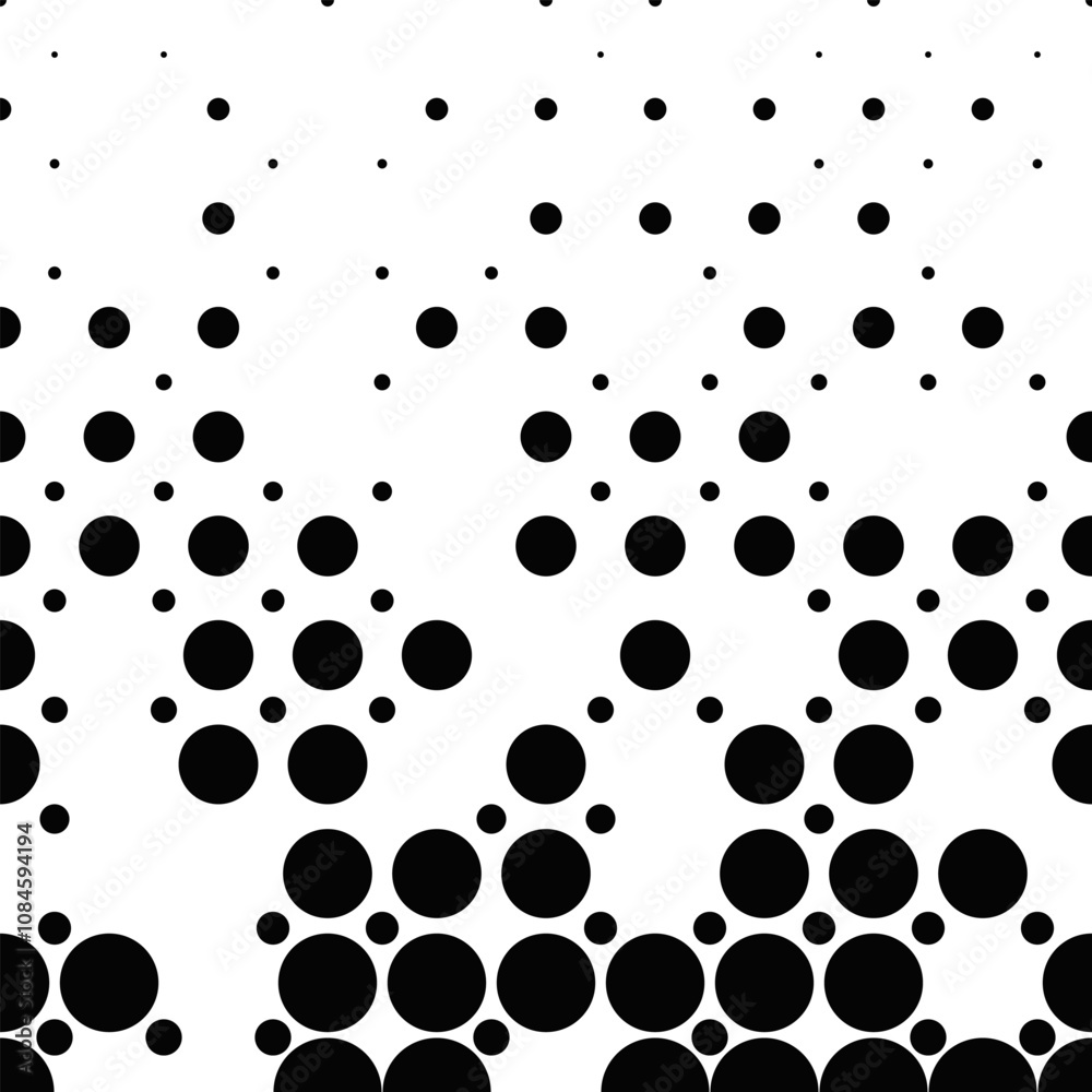 Abstract dot pattern background - monochrome vector graphic design from dots