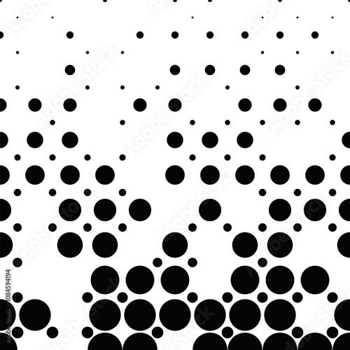 Abstract dot pattern background - monochrome vector graphic design from dots