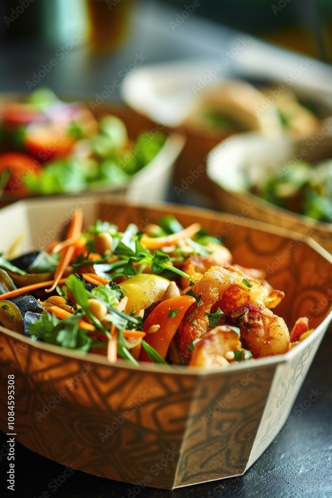 A bowl of food sitting on a table A bowl of food sitting on a table
