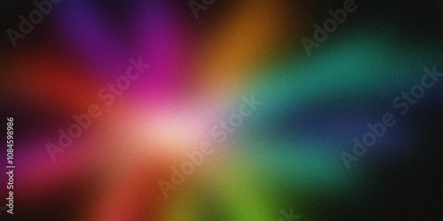 Colorful gradient background fading from blue to black, featuring noise and grain