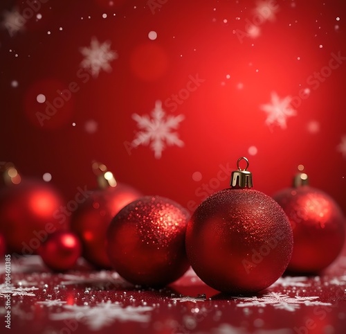 christmas background with red balls