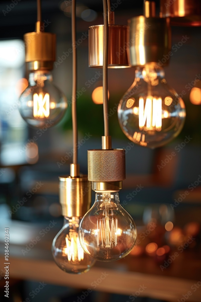 A collection of light bulbs suspended from a ceiling, often used in decoration or lighting design A collection of light bulbs suspended from a ceiling, often used in decoration or lighting design