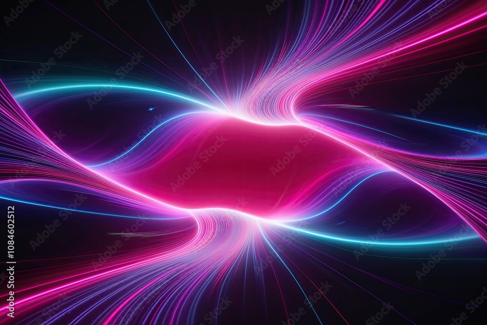 Vibrant Neon Cosmic Illusion Background with Color Wave Distortion Vibrant Neon Cosmic Illusion Background with Color Wave Distortion