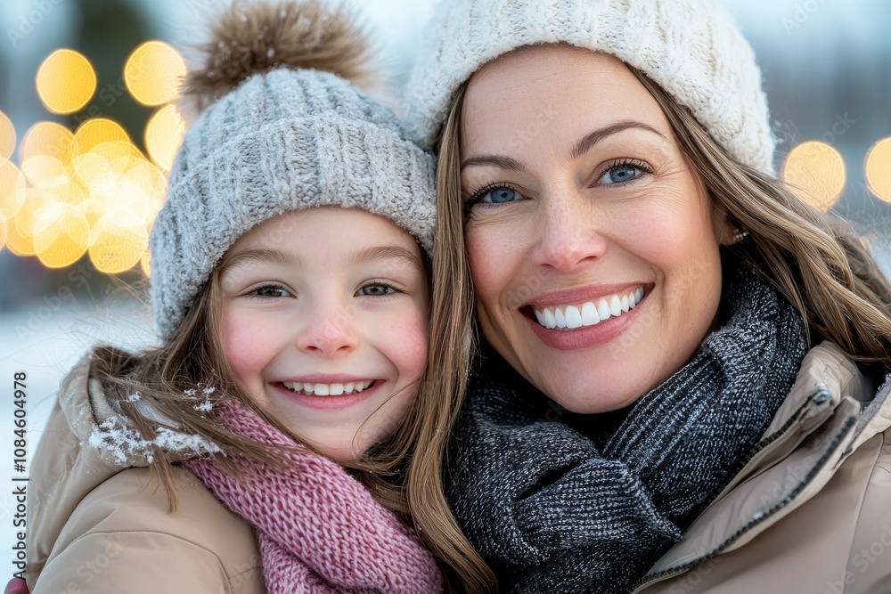 A woman and a child are smiling at the camera A woman and a child are smiling at the camera