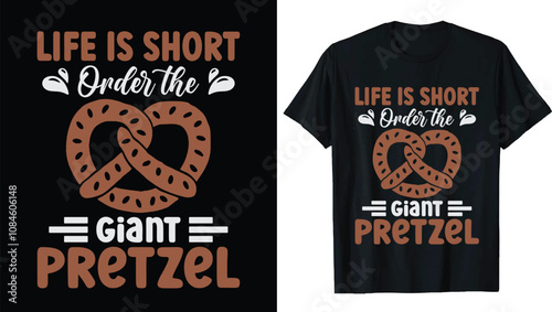 Pretzel T-Shirt Design – Pretzel Graphic, Pretzel Vector, Pretzel Illustration, Pretzel Icon, Pretzel Artwork for Creative Projects, Apparel, and Merchandise. Ideal for Food-Themed Designs.