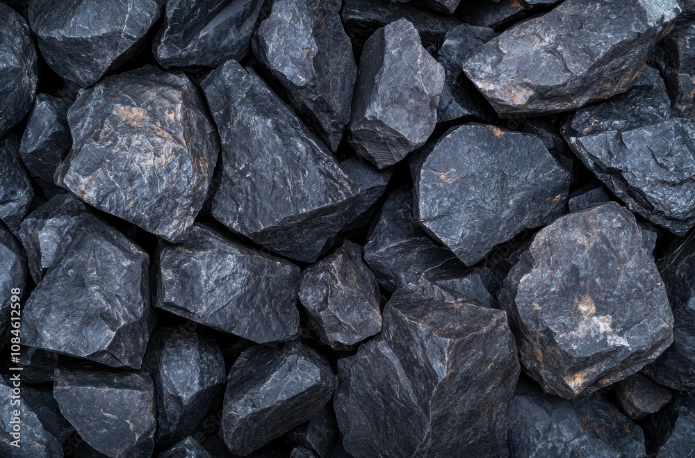 Pile of dark gray rocks