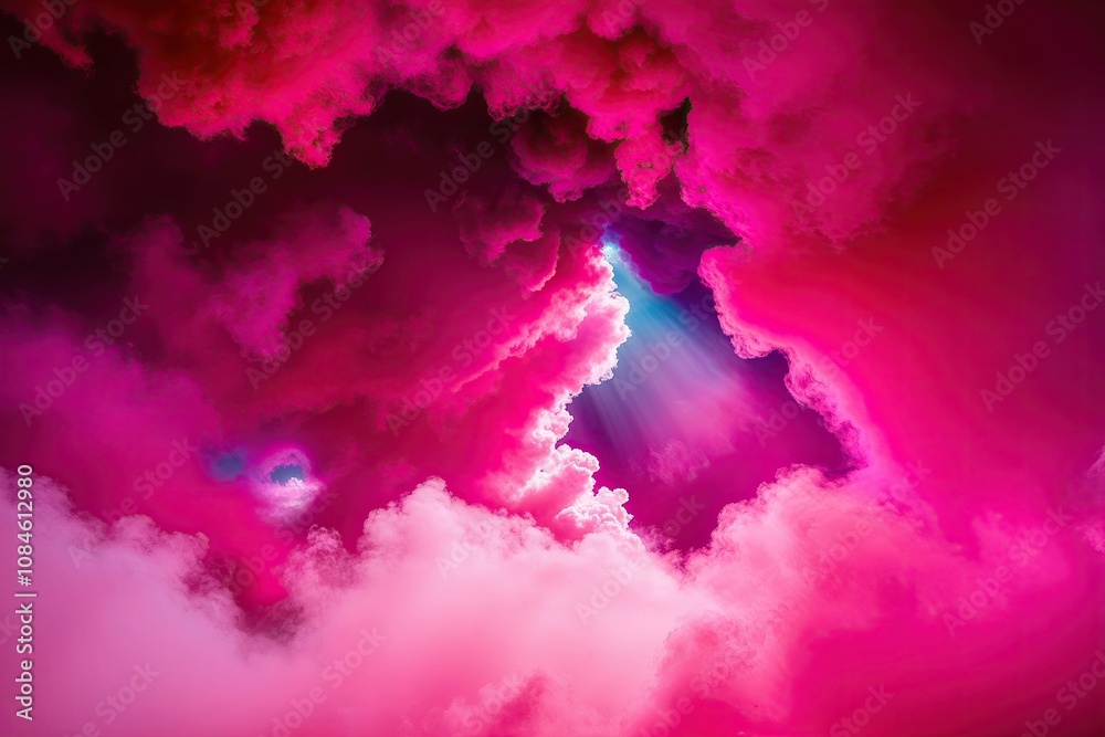 Fototapeta premium Whimsical Atmosphere of Vibrant Pink and Magenta Haze