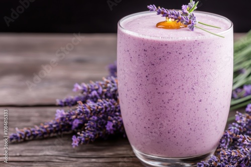 Refreshing lavender smoothie with honey