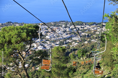 chair lift capri, naples, italy photo