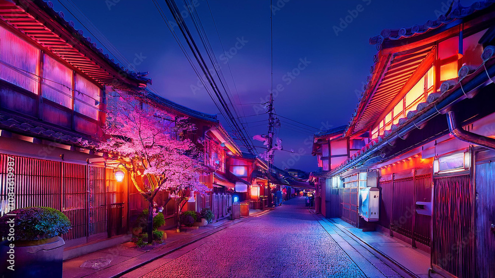 Obraz premium japanese street at night
