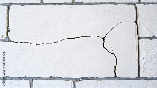 Wall fragment with attritions and cracks photo