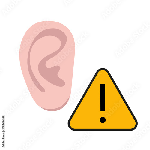 Warning ear problem disease otitis painful problem Otorhinolaryngologist concept