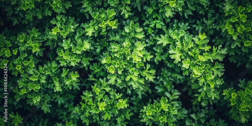 Lush Green Foliage Close-Up with Detailed Leaf Structure