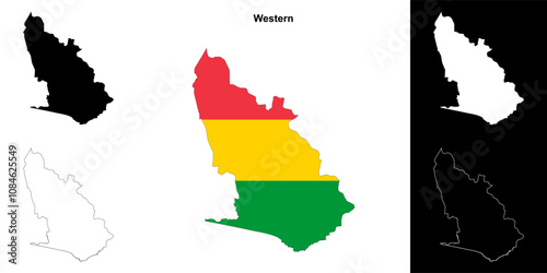 Western region outline map set
