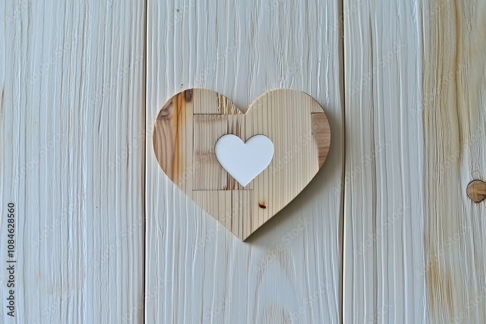 A heart shaped out of wood with copy space A heart shaped out of wood with copy space