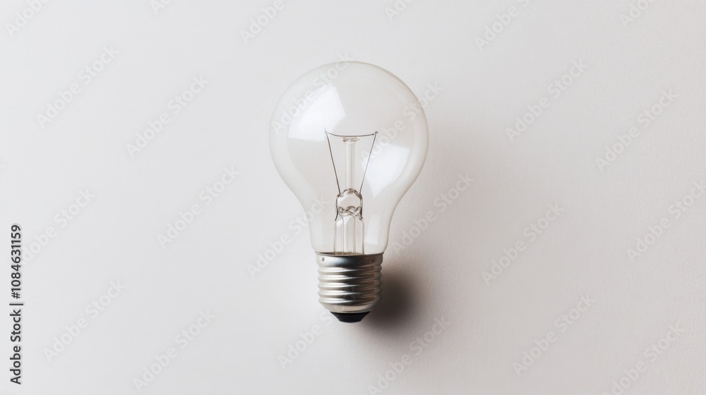 A single light bulb on a white background. A single light bulb on a white background.