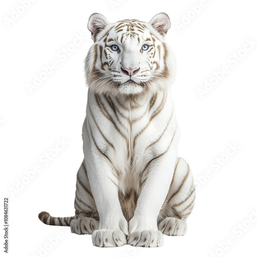 White tiger sitting gracefull